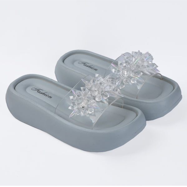 CRYSTAL SAPPHIRE SLIDES - BLUE