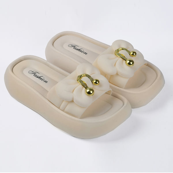 BLUSH BLOOM SLIDES - WHITE