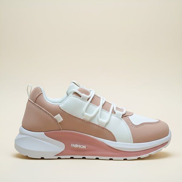 WOMEN SLEEKLUXE SNEAKERS - PASTEL PINK&WHITE - SK14
